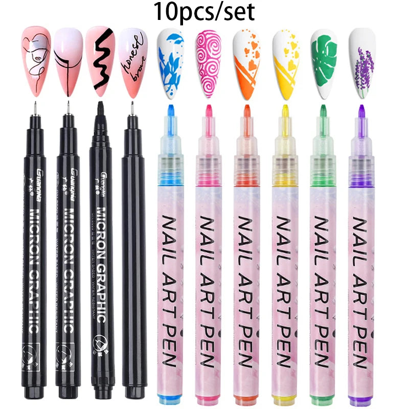 Waterproof Nail Art Drawing Pens – Acrylic Liner for DIY 3D Designs, Fine Patterns & Graffiti