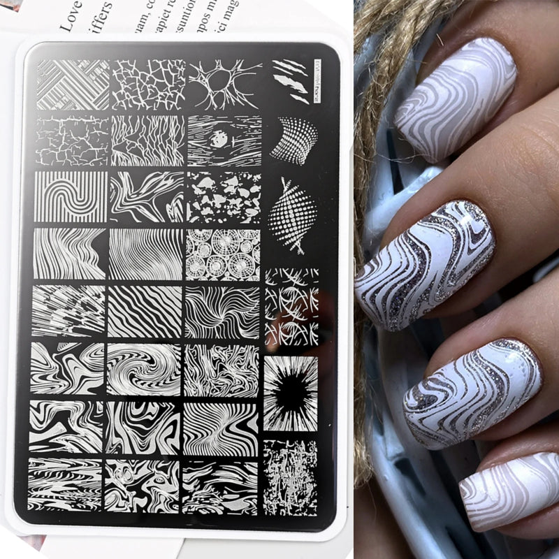 Large Geometry Nail Stamping Plate – Stainless Steel Template for Nail Art