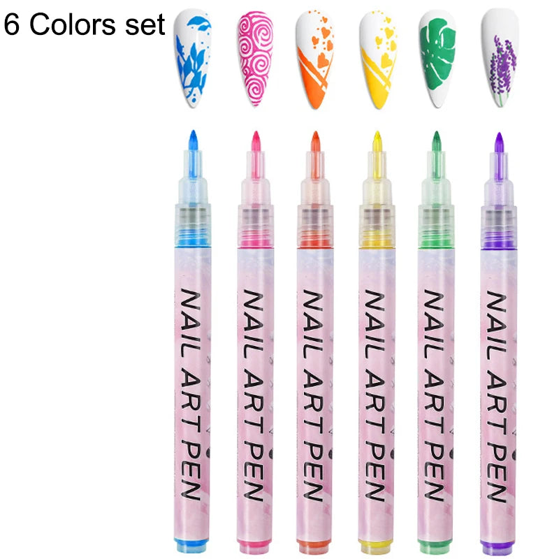 Waterproof Nail Art Drawing Pens – Acrylic Liner for DIY 3D Designs, Fine Patterns & Graffiti