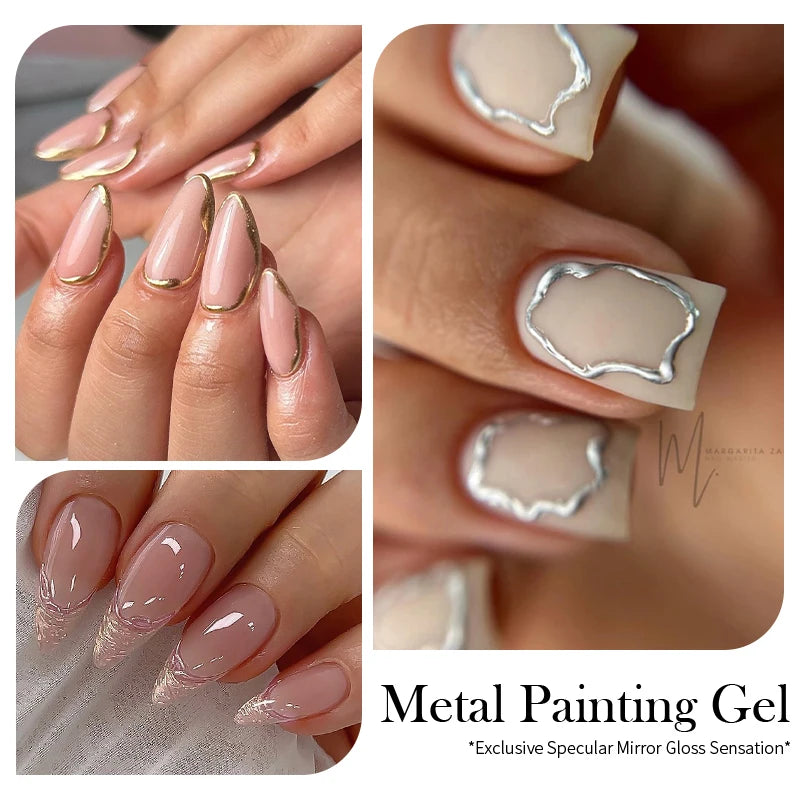 BORN PRETTY Metallic Painting Gel – Chrome Gold & Silver Mirror Nail Polish