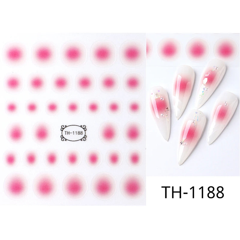 Gradient 3D Jelly Nail Stickers – Ombre Red & Pink Blush Translucent Gel Polish Wraps & More