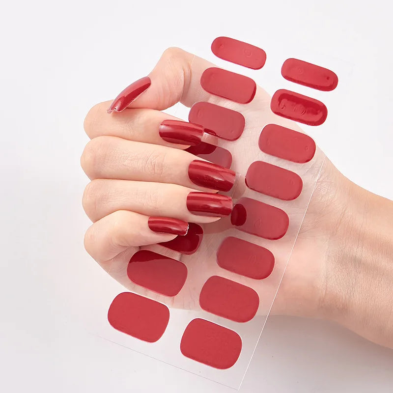 Full Cover Gel Nail Wraps – Easy Adhesive Press-On Nail Stickers in Various Colours