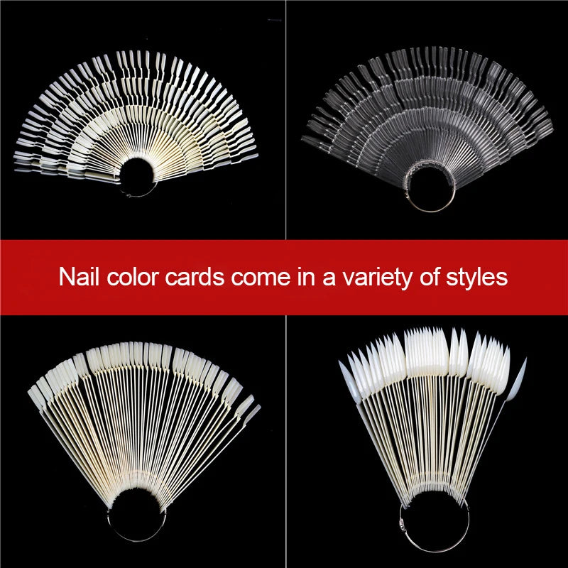 Nail Art Display Swatch UV Gel Nail Tips Color Card Nail Plate Template Plate Sector Shape Palette