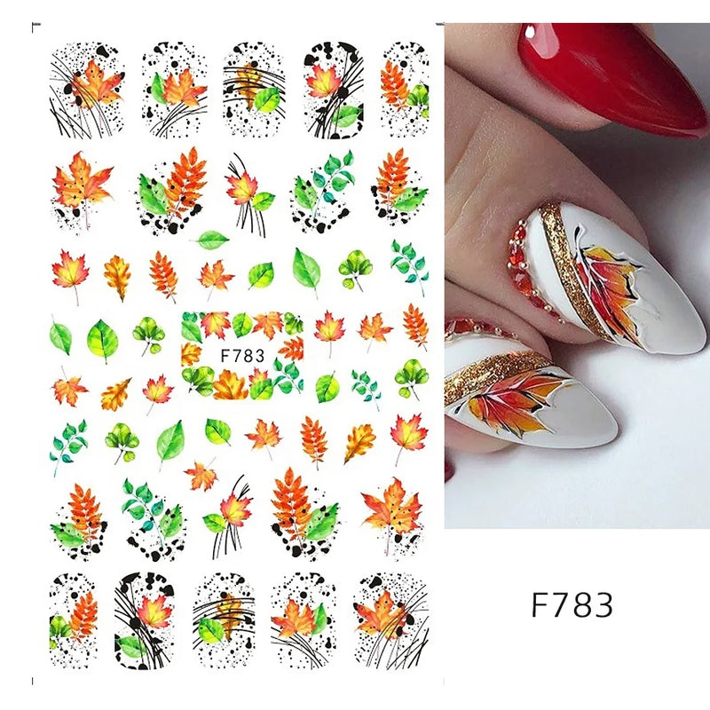 3D Fashion Poster Portrait Flower Nail Art Stickers – DIY Nail Decals