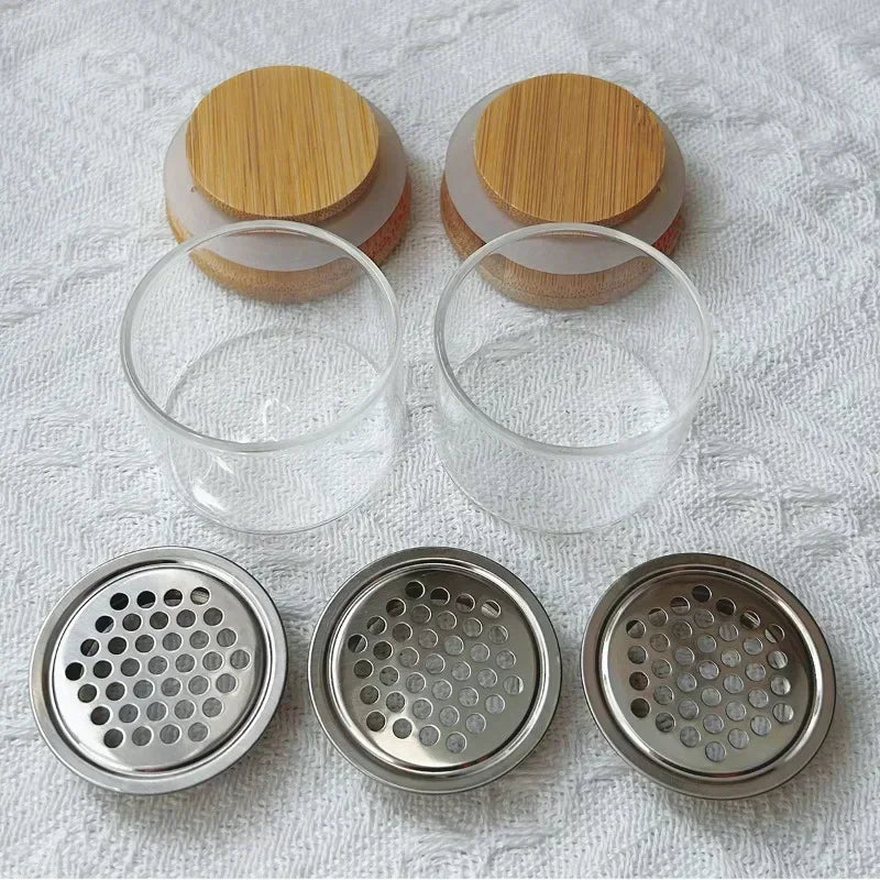 Nail Brush Cleaning Cup – Glass Crystal & Stainless Steel Mesh Filter