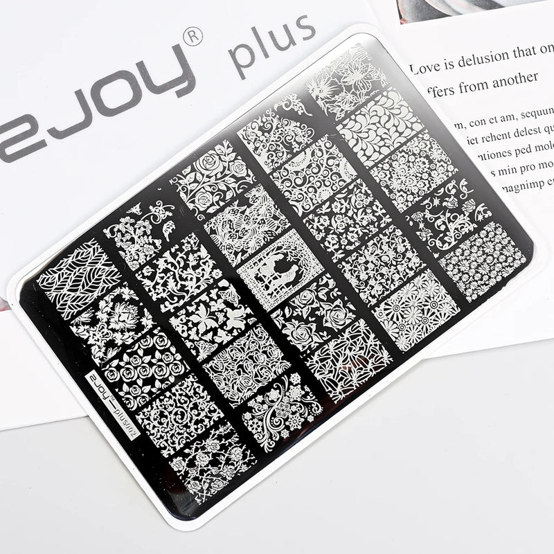 Large Geometry Nail Stamping Plate – Stainless Steel Template for Nail Art