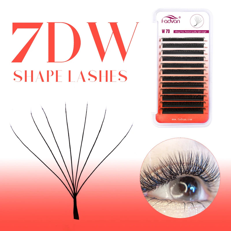 FADVAN W-Shaped Premade Volume Fans – 2D to 8D Faux Mink Eyelash Extensions