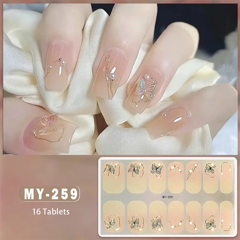 Full Cover Gel Nail Wraps – Easy Adhesive Press-On Nail Stickers in Various Colours