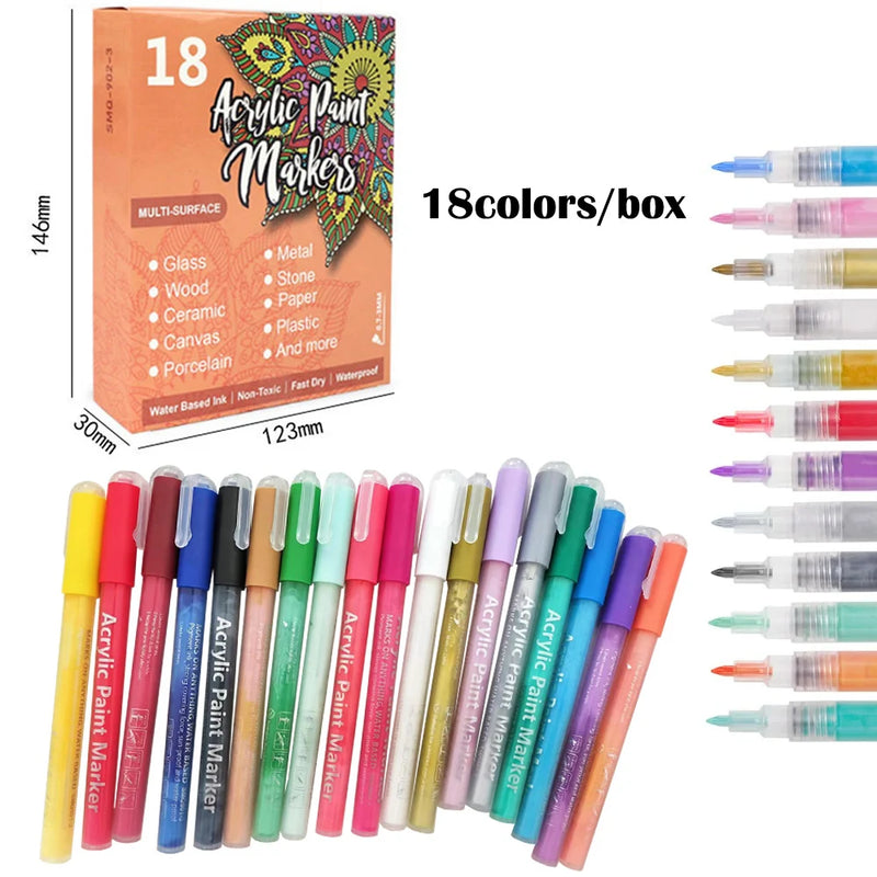 Waterproof Nail Art Drawing Pens – Acrylic Liner for DIY 3D Designs, Fine Patterns & Graffiti