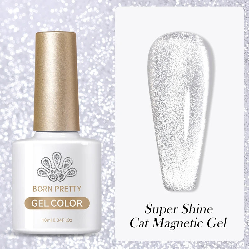 BORN PRETTY 10ml Silver Water Light Cat Magnetic Gel Nail Polish – Semi Permanent