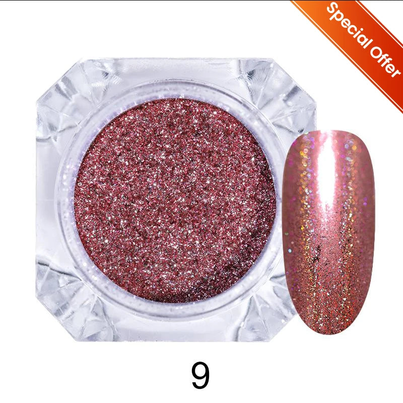 NICOLE DIARY Bright White Pearl Nail Powder – Moonlight Mirror Aurora Effect