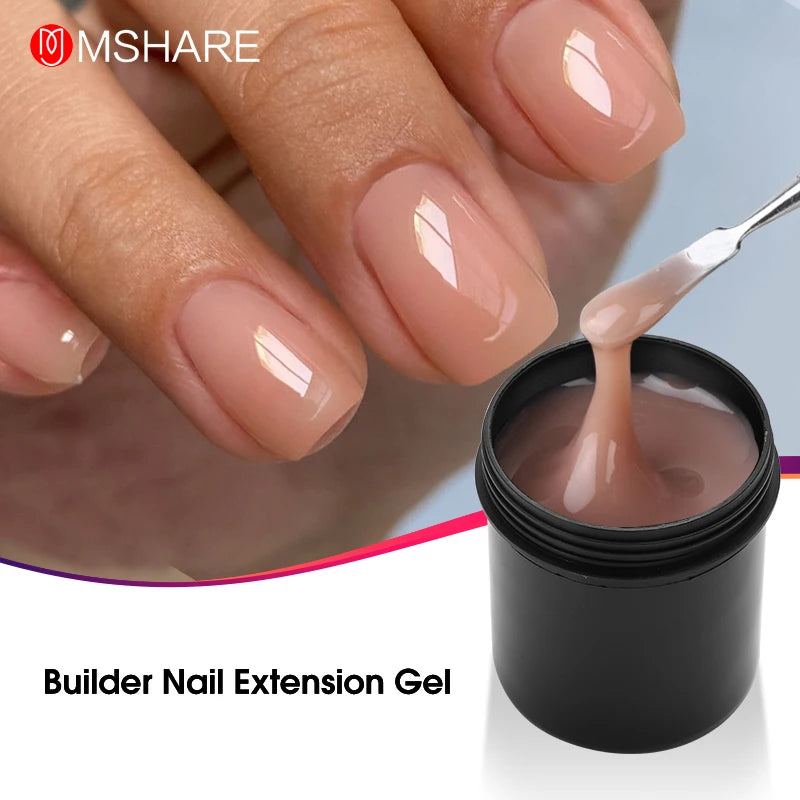 Nude UV Builder Nail Gel for Extension Builder In a Bottle Self Leveling Alignment Caramel Milky