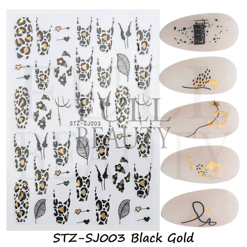 3D Nail Stickers – Self-Adhesive Nail Decals for DIY Manicure & Nail Art Decoration