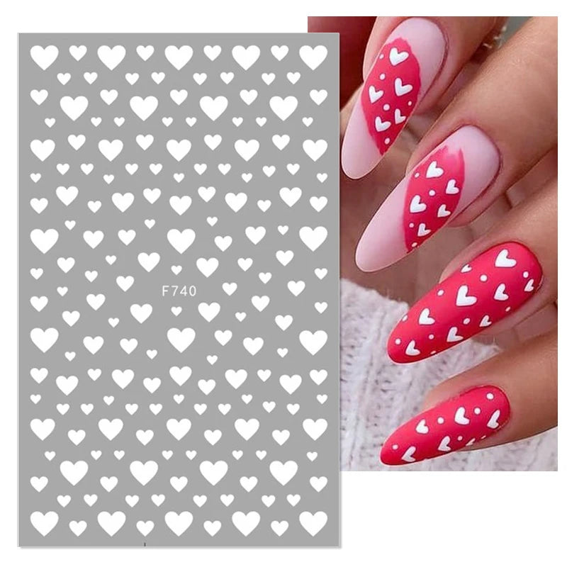 3D Fashion Poster Portrait Flower Nail Art Stickers – DIY Nail Decals