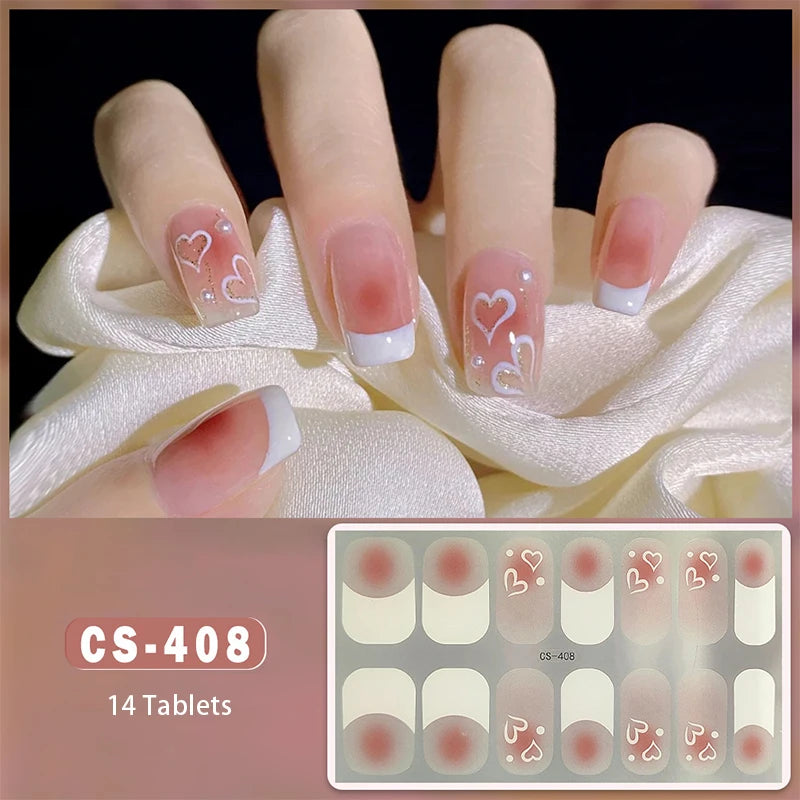 Full Cover Gel Nail Wraps – Easy Adhesive Press-On Nail Stickers in Various Colours