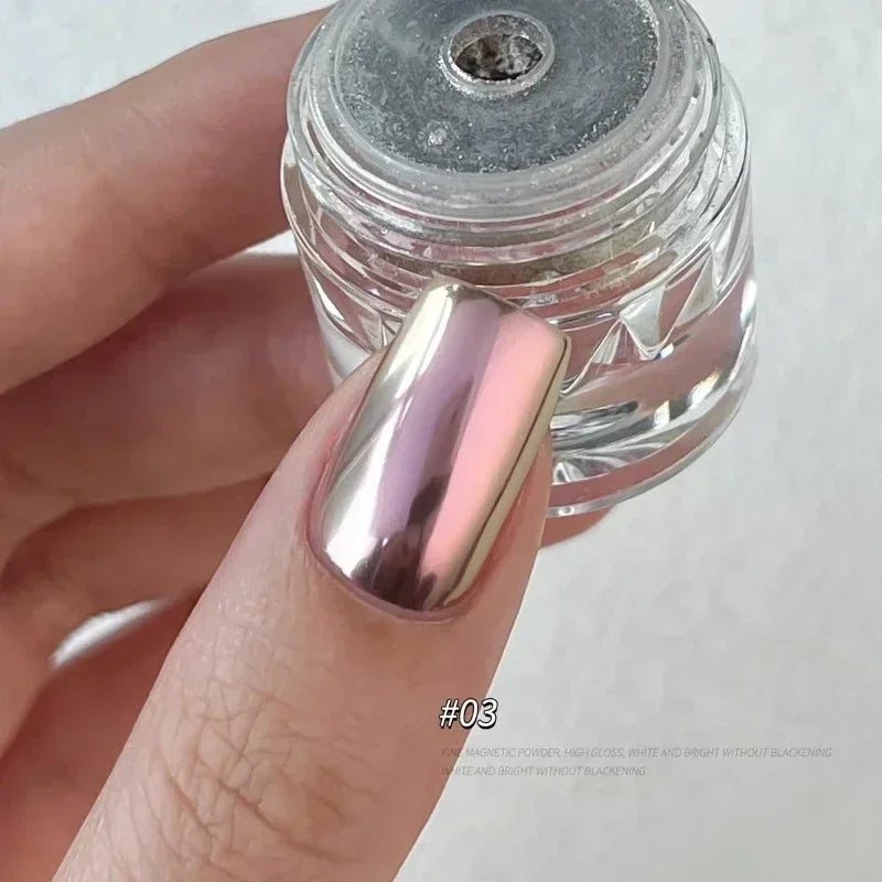 Mirror Nail Glitter Powder – Chrome, Cat Eye, Aurora Effect for Shiny Nail Art Decoration