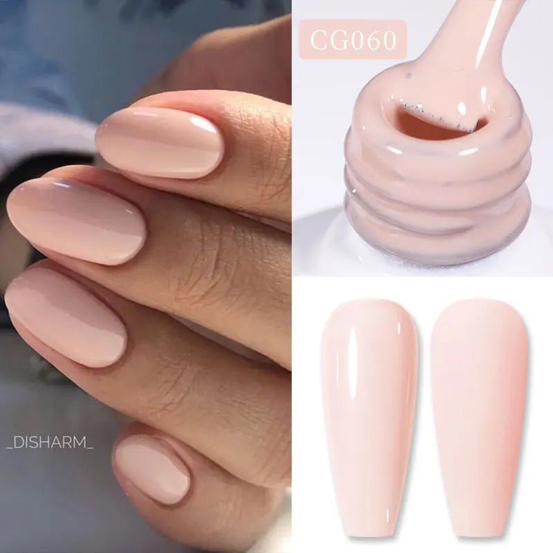 BORN PRETTY Jelly Nude Gel Nail Polish 10ml - Light Pink Peach Translucent UV Gel Varnish