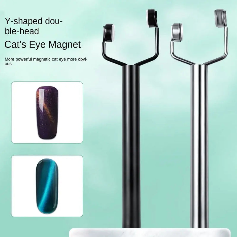 Cat Eye Nail Art Magnet Stick – Strong Magnetic Double Head Y-Shaped Manicure Tool for Nail Designs