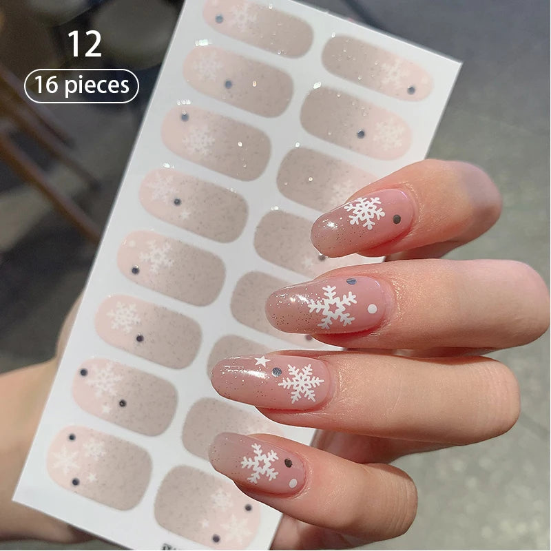 Pink Nude Full Cover Nail Stickers – Gradient Self-Adhesive Nail Wraps