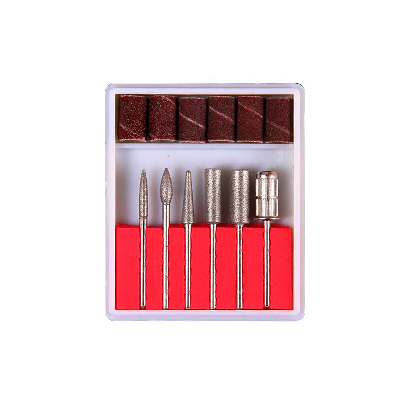 6pcs/Set Diamond Nail Drill Bit Rotery Milling Cutters For Pedicure