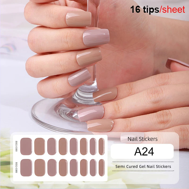 Harunouta Milky Jelly White Semi-Cured Gel Nail Wraps – 20 Tips