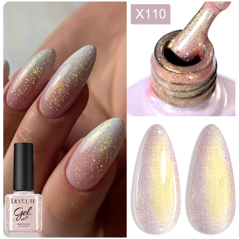 LILYCUTE 7ml Super Bright Metallic Gel Polish – Silver Mirror Effect