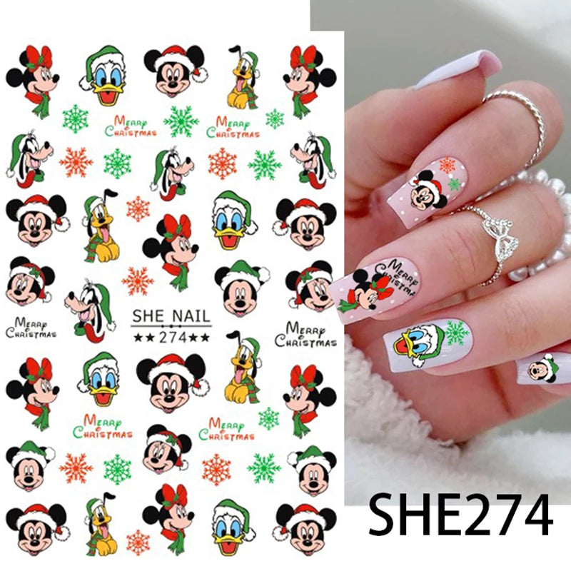 1pc Cartoon Mini Nail Stickers – 3D Cartoon Decal Stickers for Nail Art Decorations