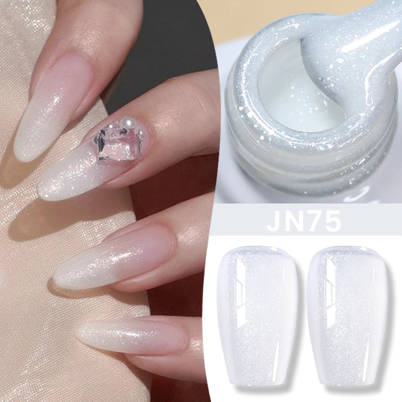 BORN PRETTY 10ml Milky White Jelly Nude Gel Nail Polish – White Translucent Soak Off Gel