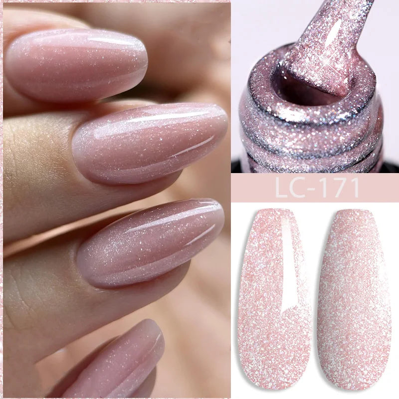 LILYCUTE 7ml Platinum Cat Eye Gel Polish – Rose Gold Foil Effect, Magnetic UV Gel for Nail Art