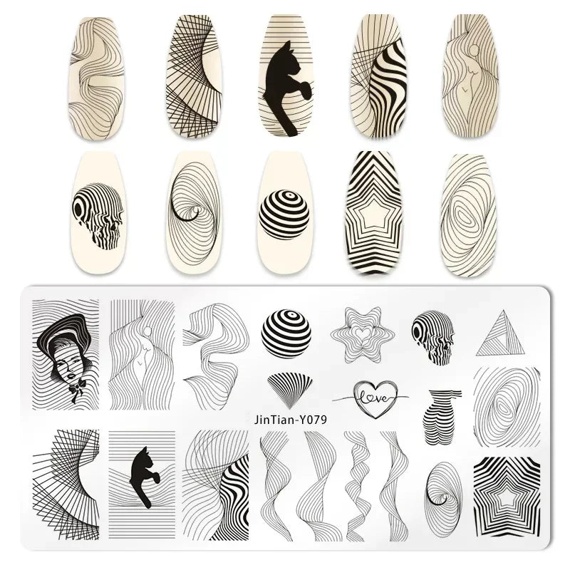 Nail Stamping Plates – Animal Prints, Letters, Hearts, Flowers & More – Stencil for Nail Art Designs