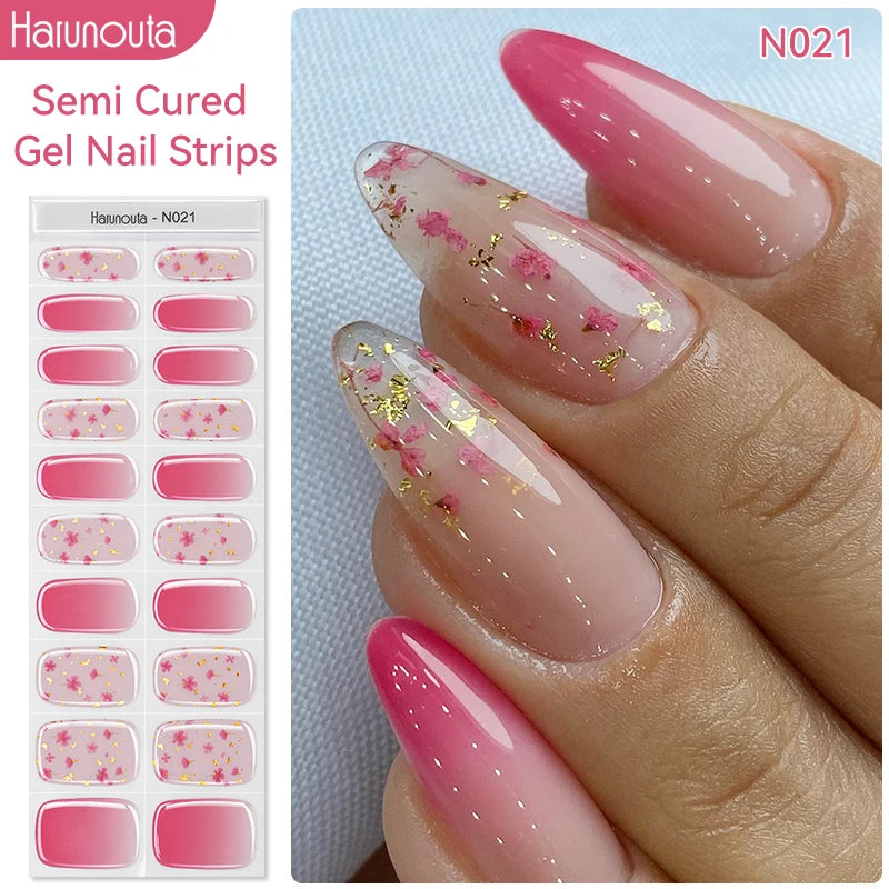 Harunouta Milky Jelly White Semi-Cured Gel Nail Wraps – 20 Tips