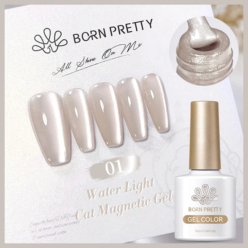 BORN PRETTY 10ml Purple Water Light Cat Magnetic Gel Polish – Soak Off UV LED Varnish