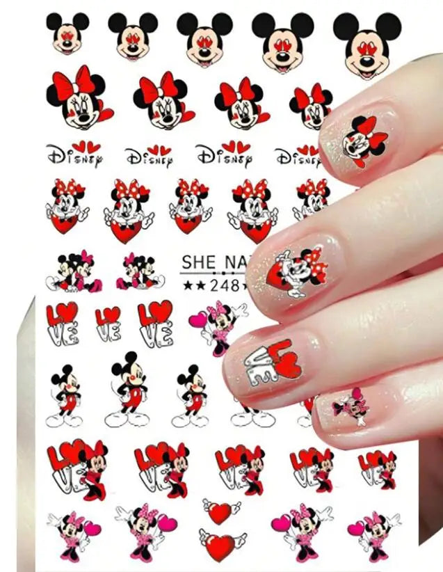 1pc Cartoon Mini Nail Stickers – 3D Cartoon Decal Stickers for Nail Art Decorations