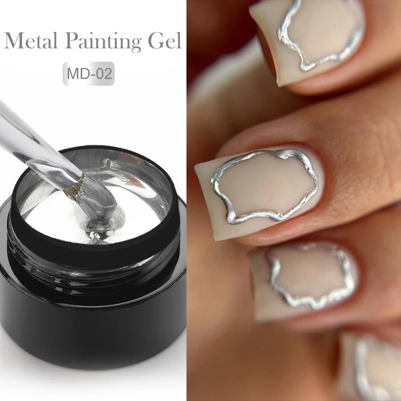 BORN PRETTY Metallic Painting Gel – Chrome Gold & Silver Mirror Nail Polish