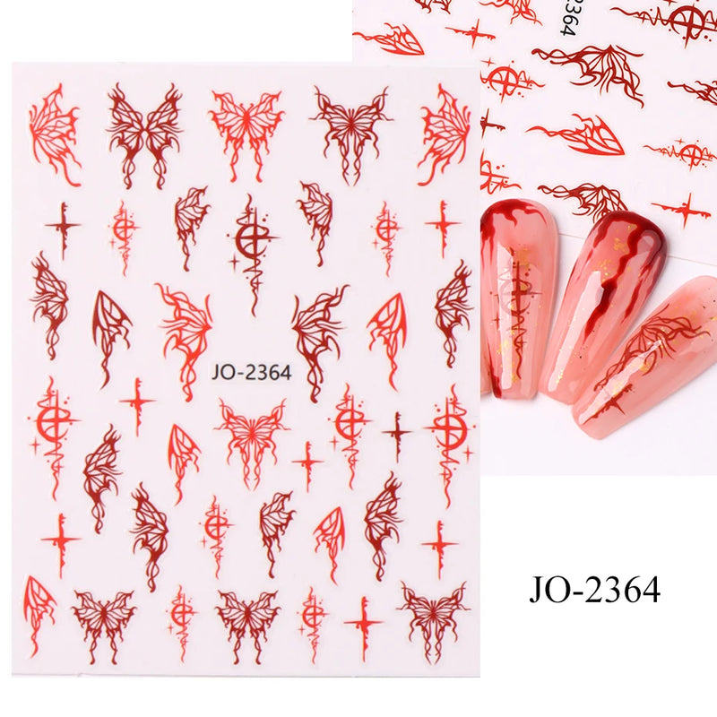 Aurora Laser Butterfly 3D Nail Stickers – Holographic Self-Adhesive Nail Decals