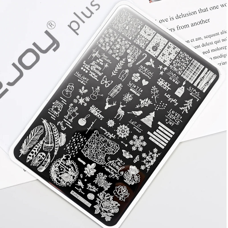 Large Geometry Nail Stamping Plate – Stainless Steel Template for Nail Art