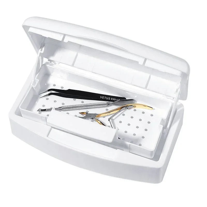 Nail Sterilizer Tray Disinfection Box – Essential Tool for Manicure and Pedicure Cleanliness