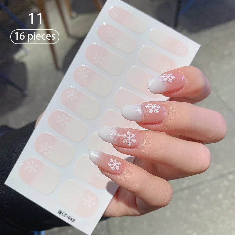 Pink Nude Full Cover Nail Stickers – Gradient Self-Adhesive Nail Wraps