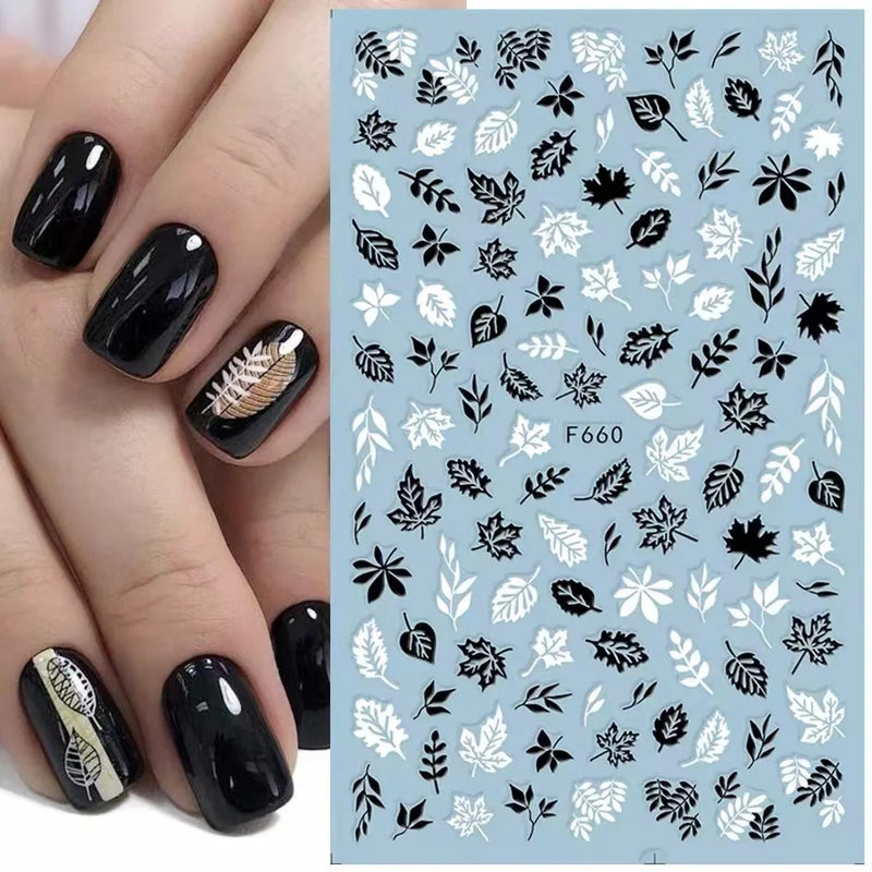 3D Fashion Poster Portrait Flower Nail Art Stickers – DIY Nail Decals