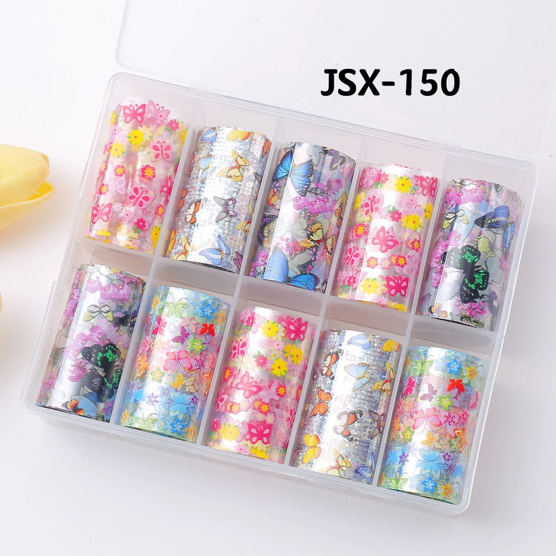 1Box Golden Marbling Stone Nail Foils for Transfer Paper Abstract Stickers Sliders Nails Wraps DIY