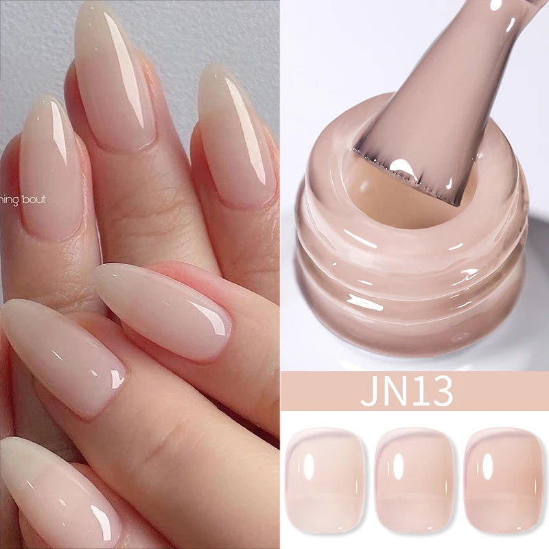 BORN PRETTY 10ml Milky White Jelly Nude Gel Nail Polish – White Translucent Soak Off Gel