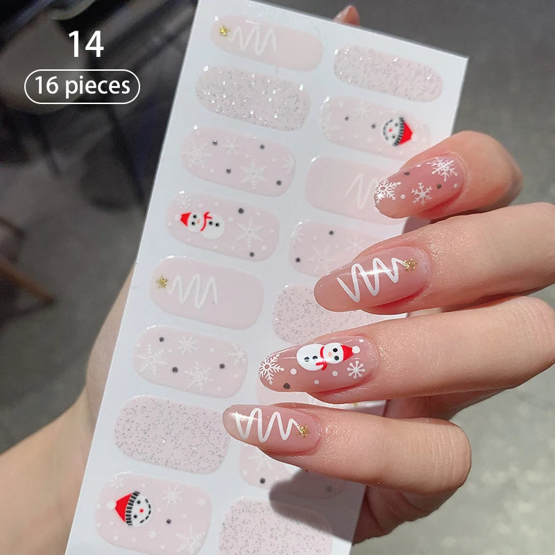 Pink Nude Full Cover Nail Stickers – Gradient Self-Adhesive Nail Wraps