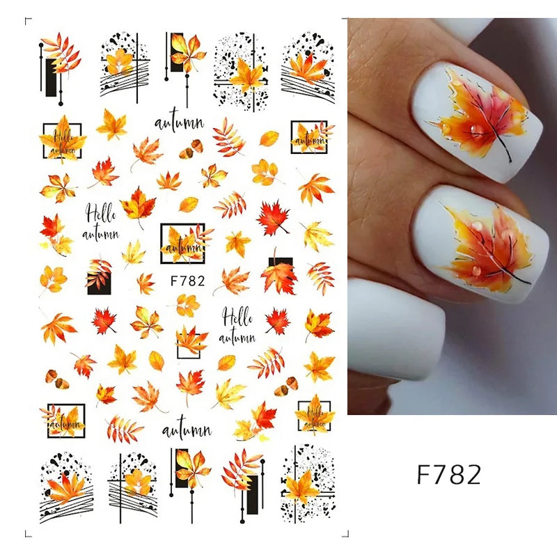 3D Fashion Poster Portrait Flower Nail Art Stickers – DIY Nail Decals