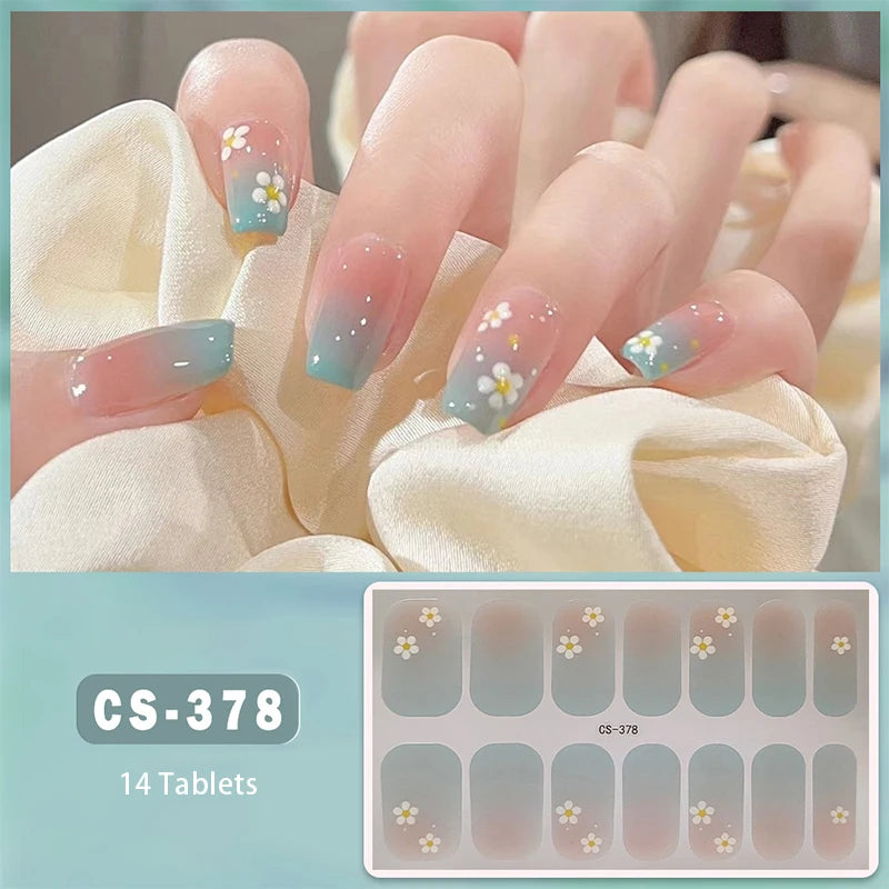 Full Cover Gel Nail Wraps – Easy Adhesive Press-On Nail Stickers in Various Colours