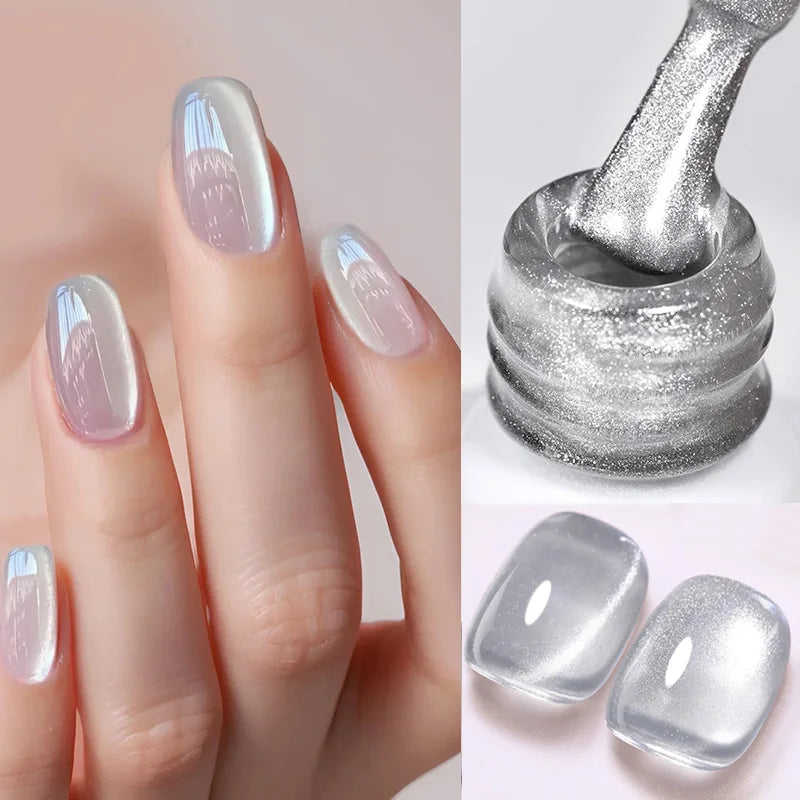 BORN PRETTY 10ml Silver Water Light Cat Magnetic Gel Nail Polish – Semi Permanent