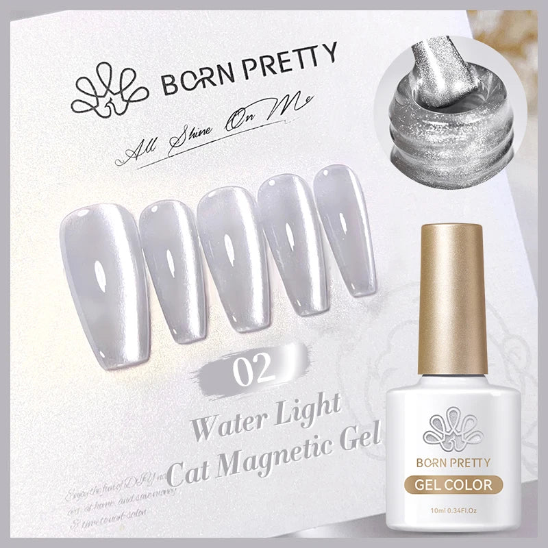 BORN PRETTY 10ml Purple Water Light Cat Magnetic Gel Polish – Soak Off UV LED Varnish