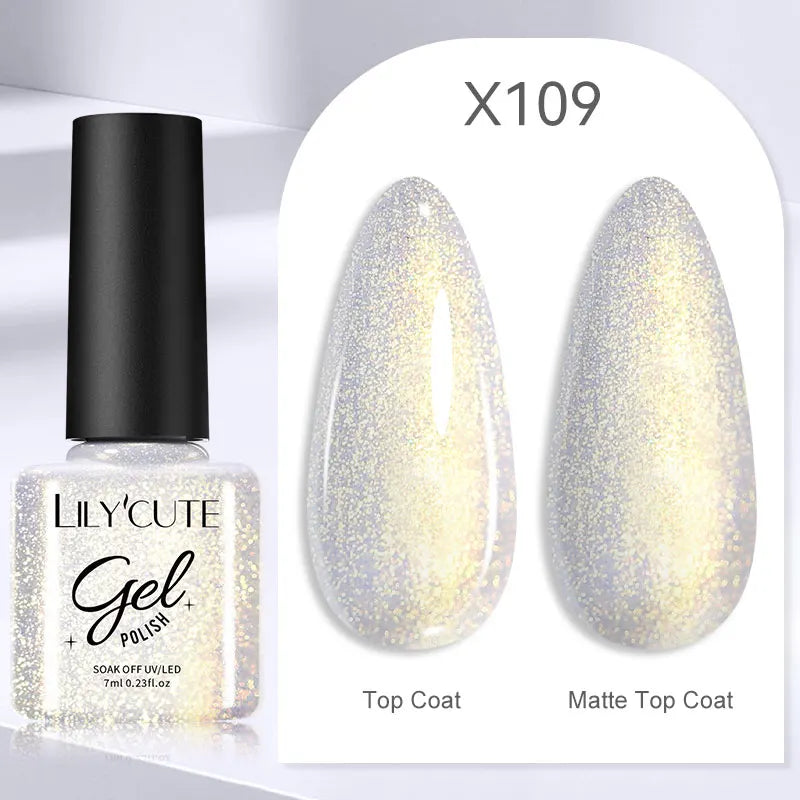 LILYCUTE 5ml Super Bright Metallic Painting Liner Gel – Silver & Holographic UV Gel & More Colours