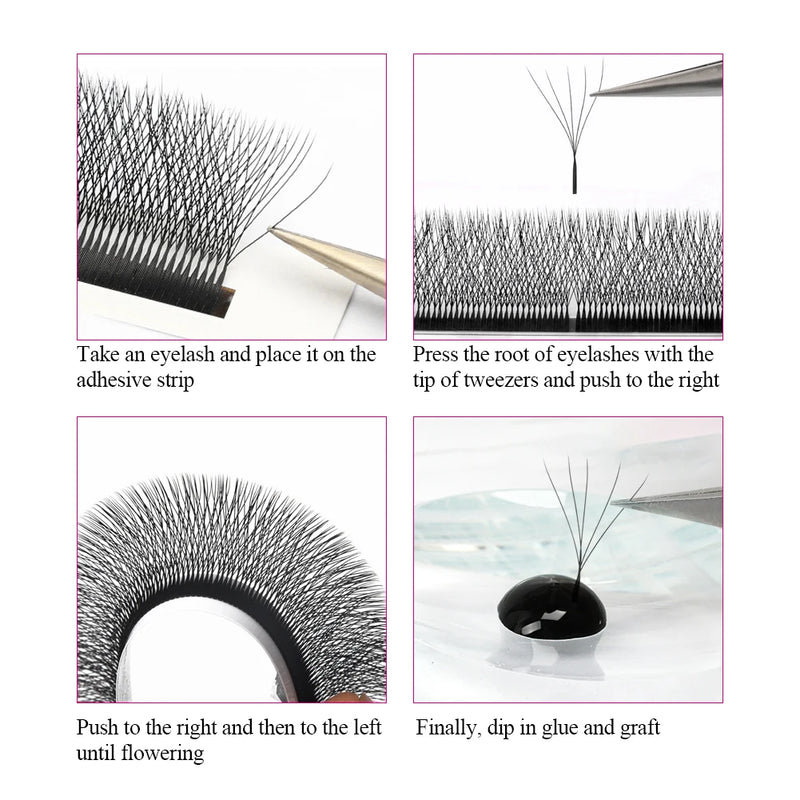 FADVAN W-Shaped Premade Volume Fans – 2D to 8D Faux Mink Eyelash Extensions