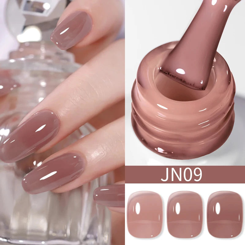 BORN PRETTY Black Jelly Nude Gel Nail Polish – 10ml 74 Colours, Semi-Permanent UV Gel Polish