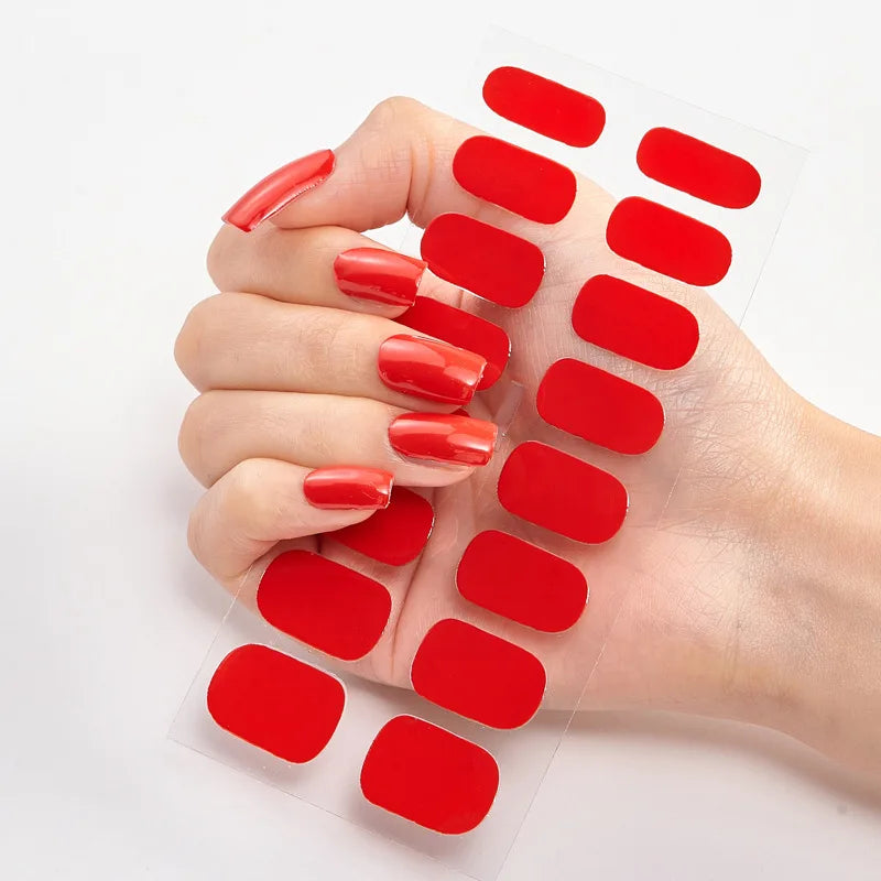 Full Cover Gel Nail Wraps – Easy Adhesive Press-On Nail Stickers in Various Colours